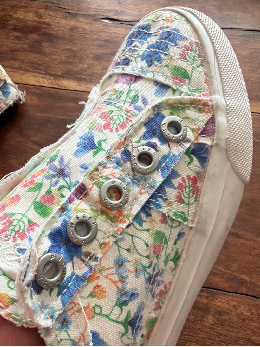 Blowfish Multicolor Floral Canvas Slip-On Sneakers in White